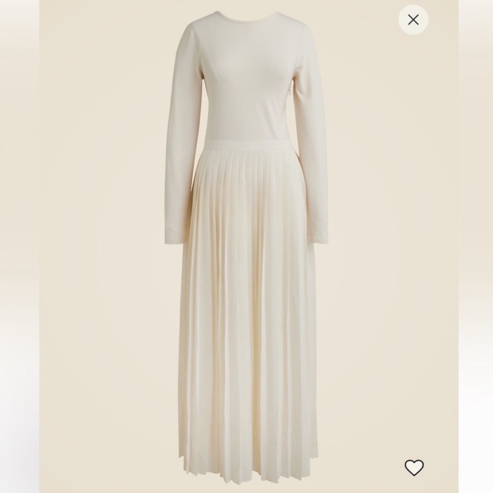 NWT JCrew pleated ballet dress in stretch cotton blend - XXS natural white